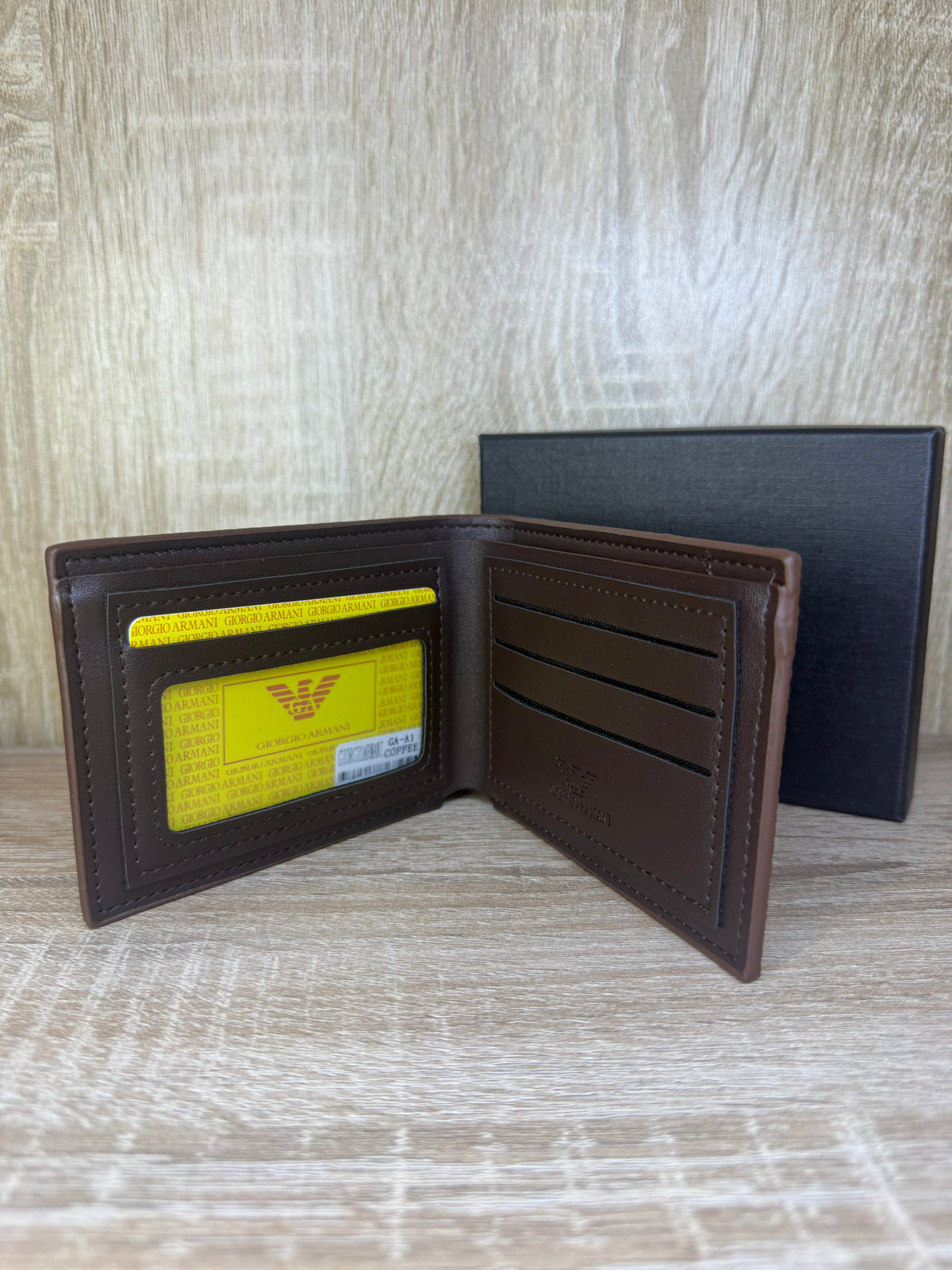 PORTE MONNAIE ARMANI HOMMES 2 MARRON