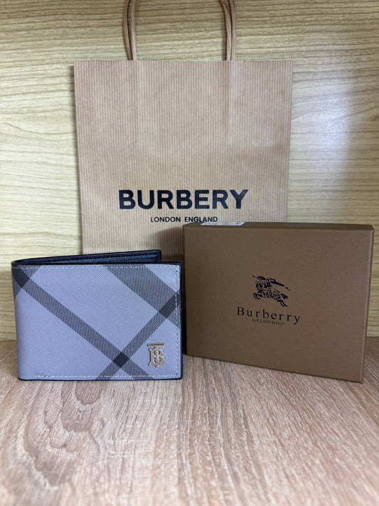 PORTE MONNAIE HOMMES BURBERRY GRIS AVEC SACHET