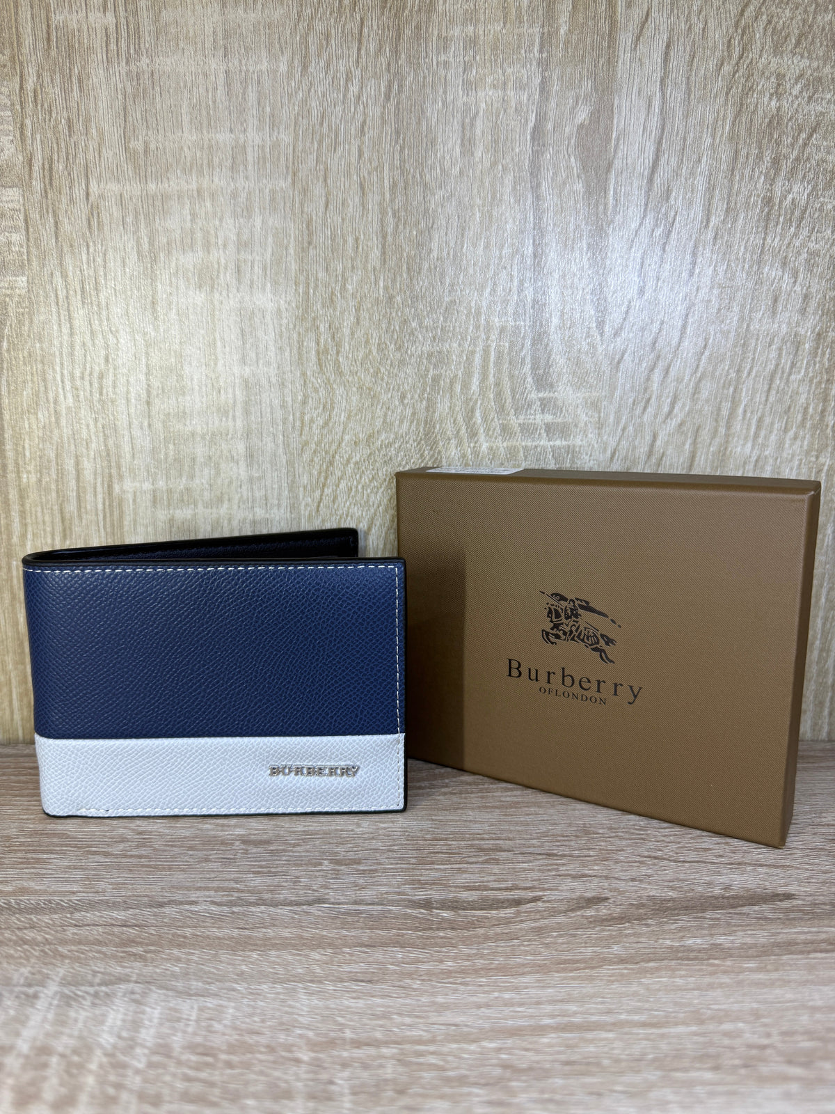 PORTE MONNAIE BURBERRY HOMMES  BLEU/BLANC