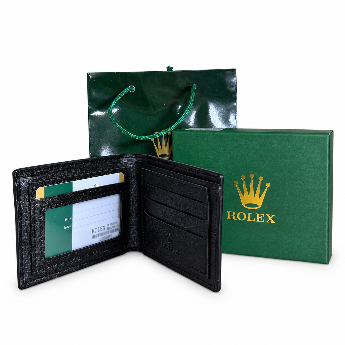 PORTE MONNAIE HOMMES ROLEX NOIR AVEC SACHET