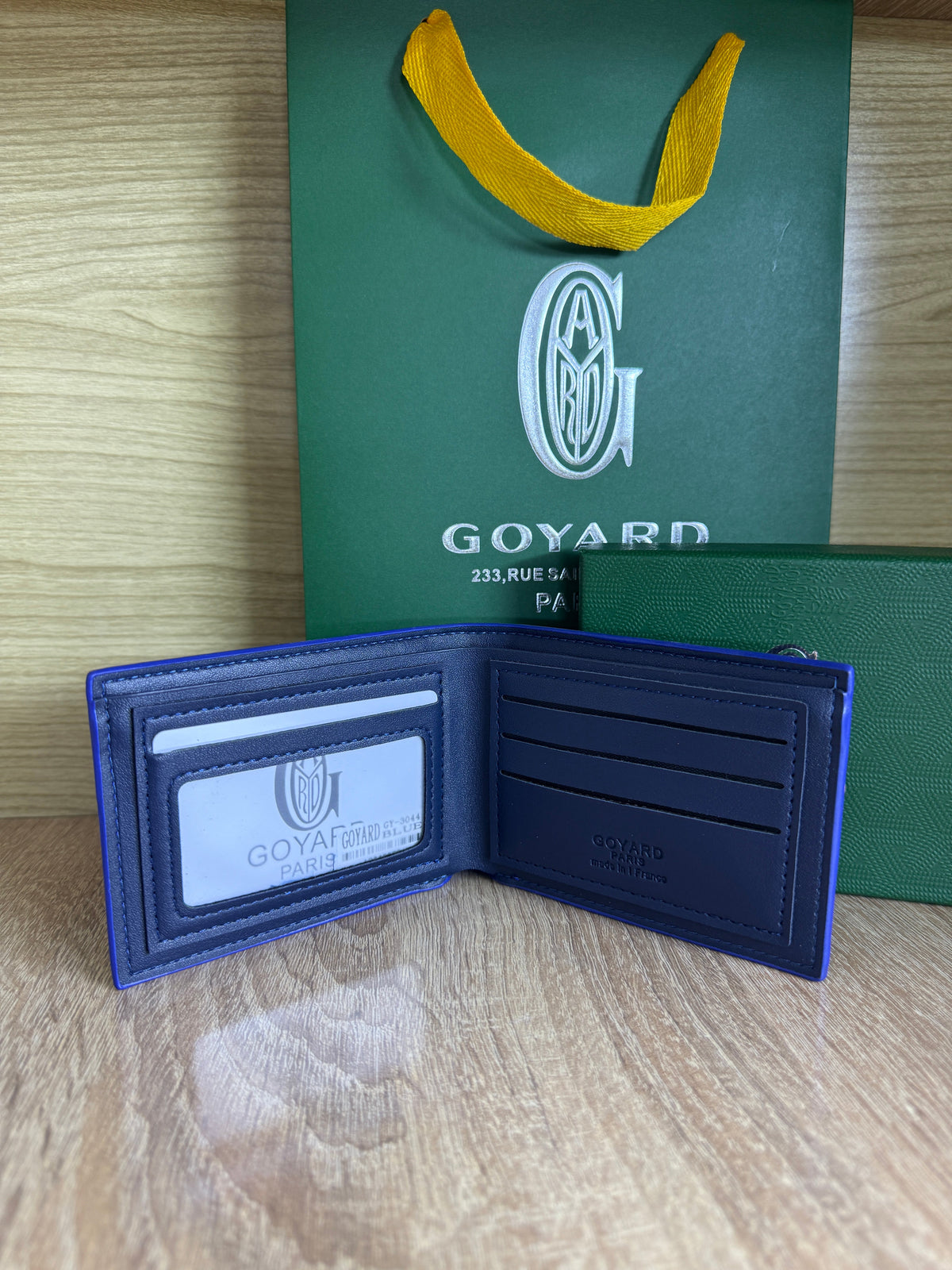 PORTE MONNAIE HOMMES GOYARD BLEU AVEC SACHET