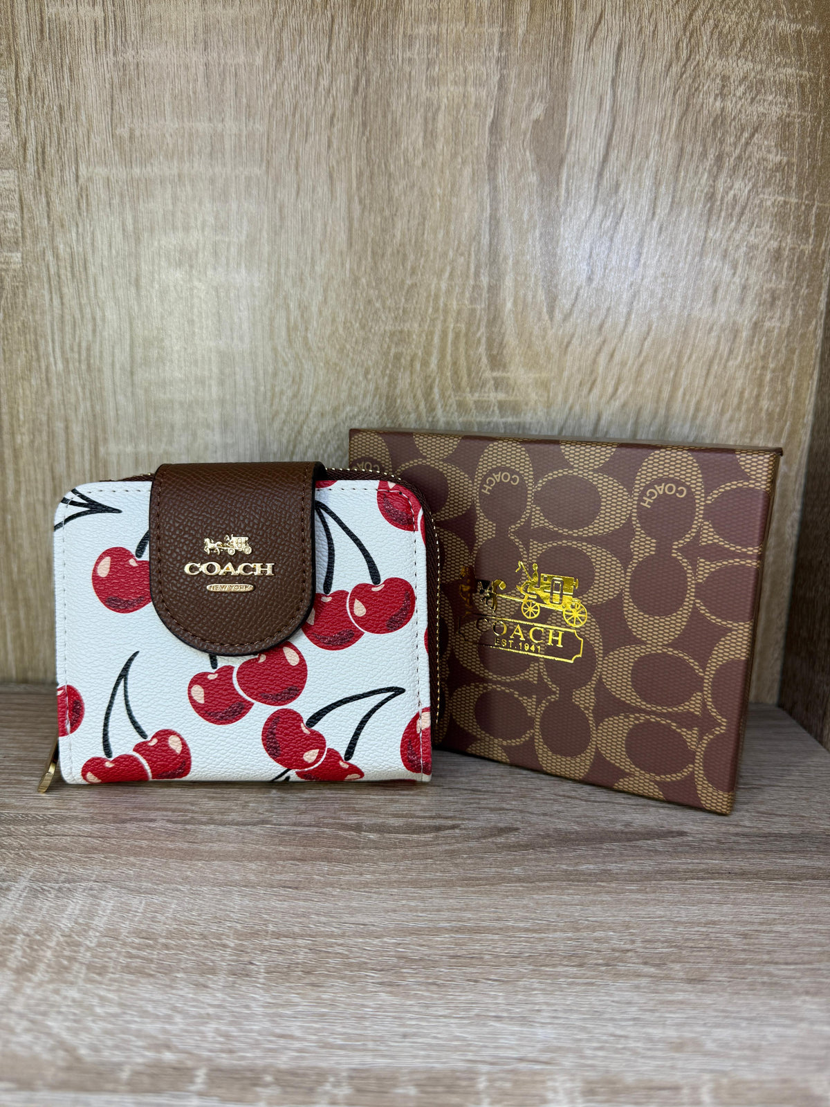 PORTE MONNAIE COACH CERISE FEMMES