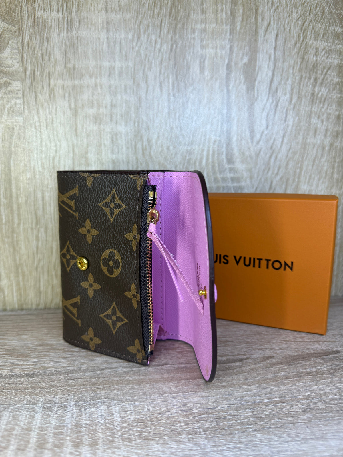 PORTE MONNAIE FEMMES LV MARRON PINK 2