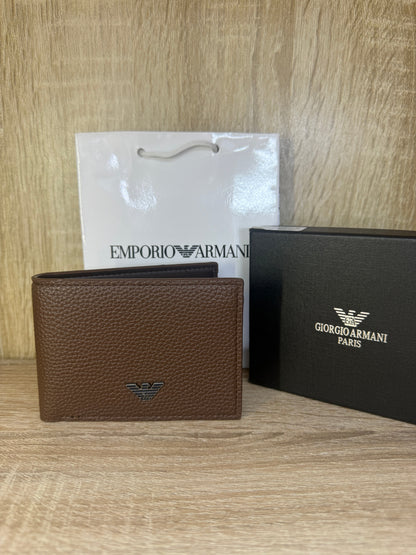 PORTE MONNAIE ARMANI HOMMES 2 MARRON AVEC SACHET