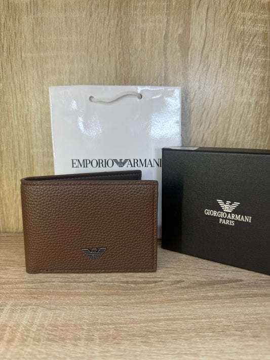 PORTE MONNAIE ARMANI HOMMES 2 MARRON AVEC SACHET