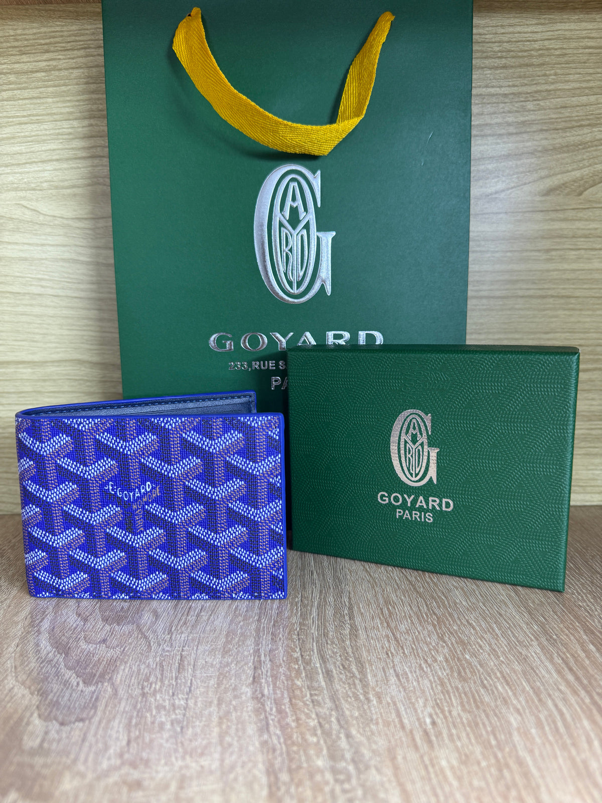 PORTE MONNAIE HOMMES GOYARD BLEU AVEC SACHET