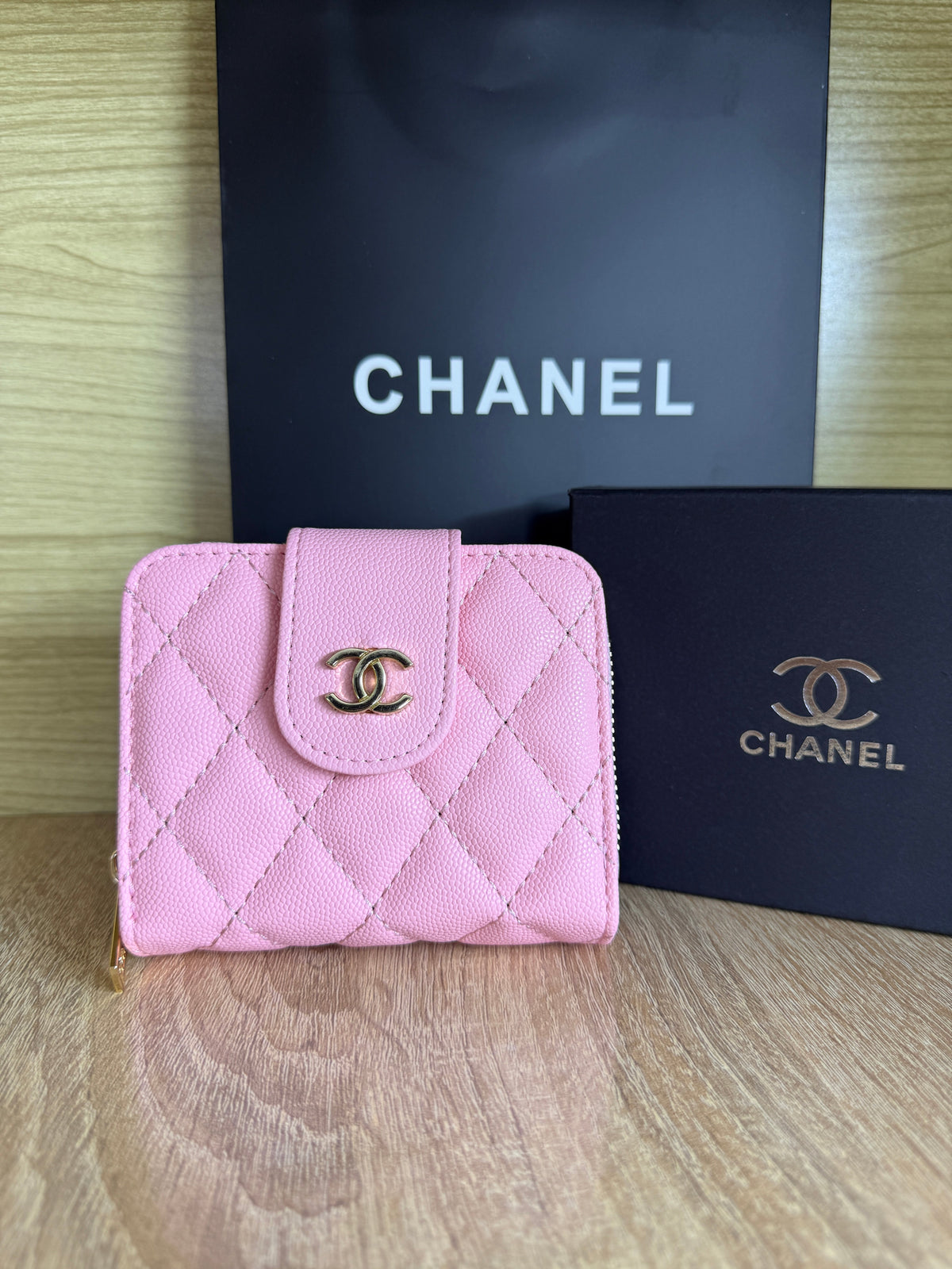 PORTE MONNAIE FEMMES CHANEL PINK AVEC SACHET