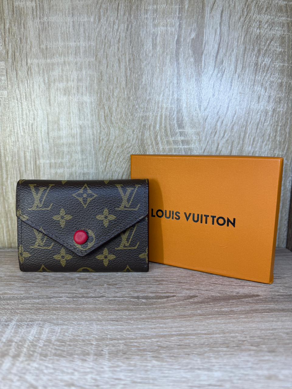 PORTE MONNAIE FEMMES LV V MARRON ROUGE