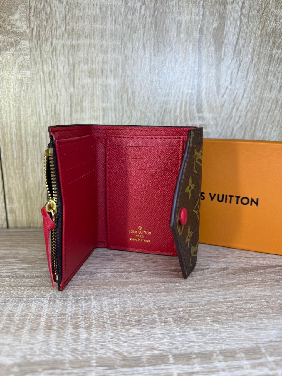PORTE MONNAIE FEMMES LV V MARRON ROUGE