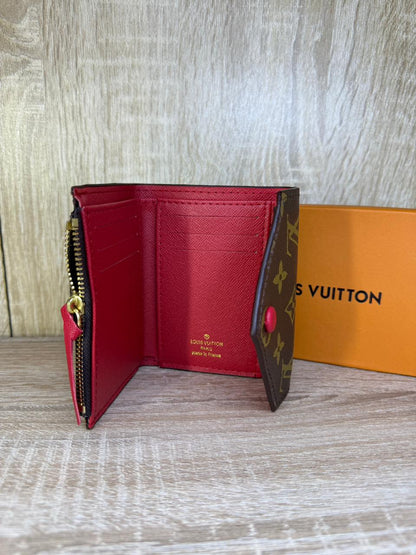 PORTE MONNAIE FEMMES LV V MARRON ROUGE