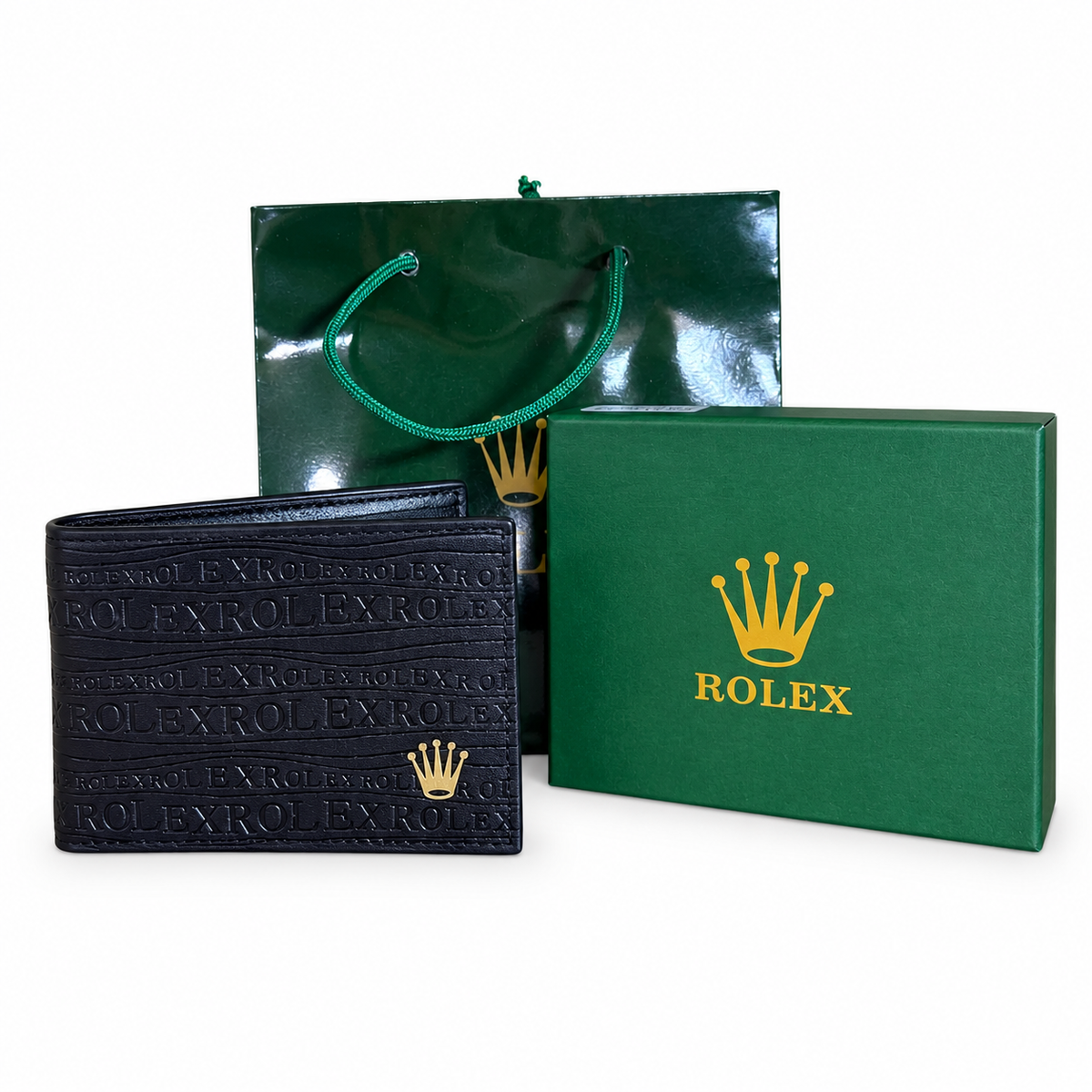 PORTE MONNAIE HOMMES ROLEX NOIR AVEC SACHET